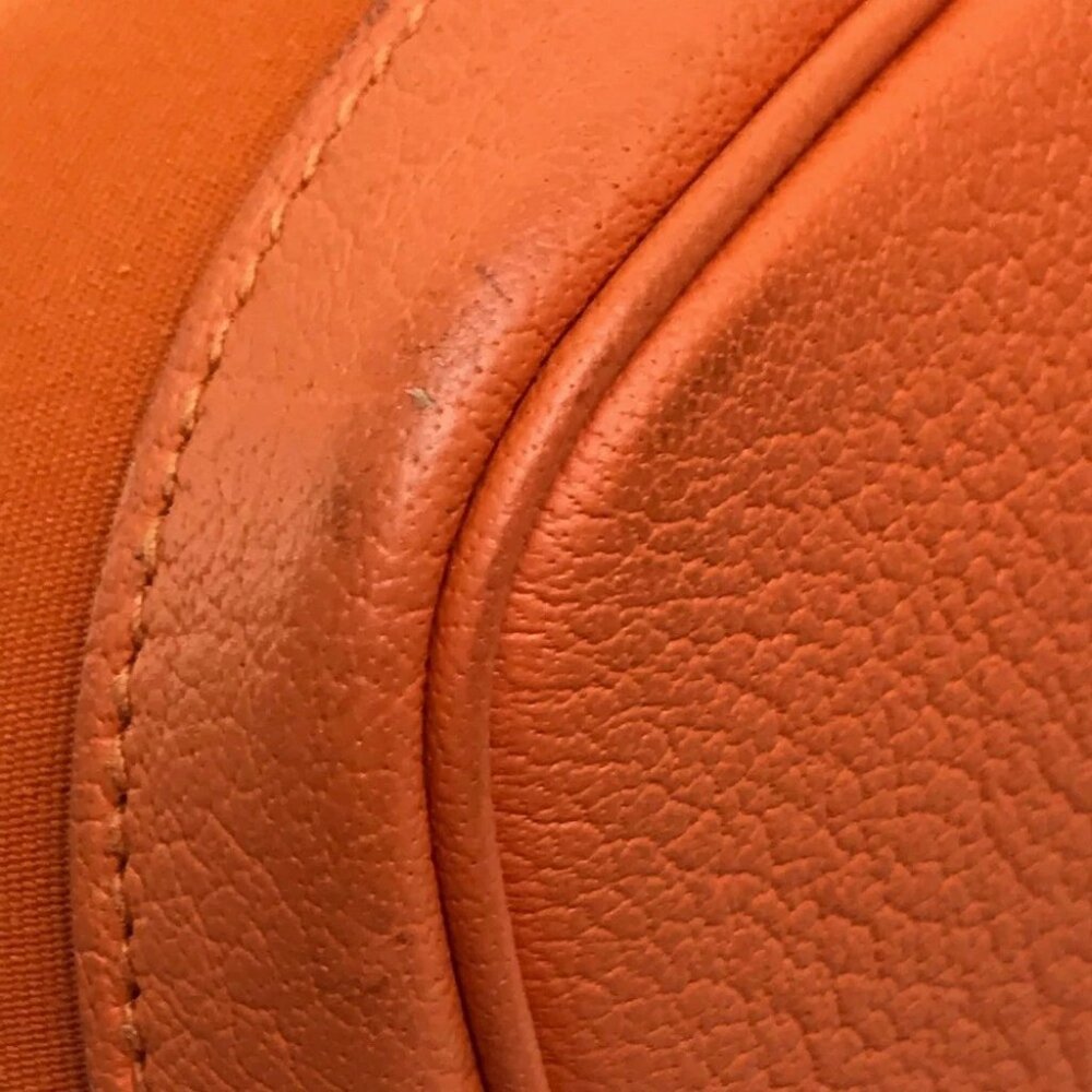 HERMES Garden party PM Shoulder Bag Tote Bag Toile Offic xLeather Orange - Picture 3 of 14